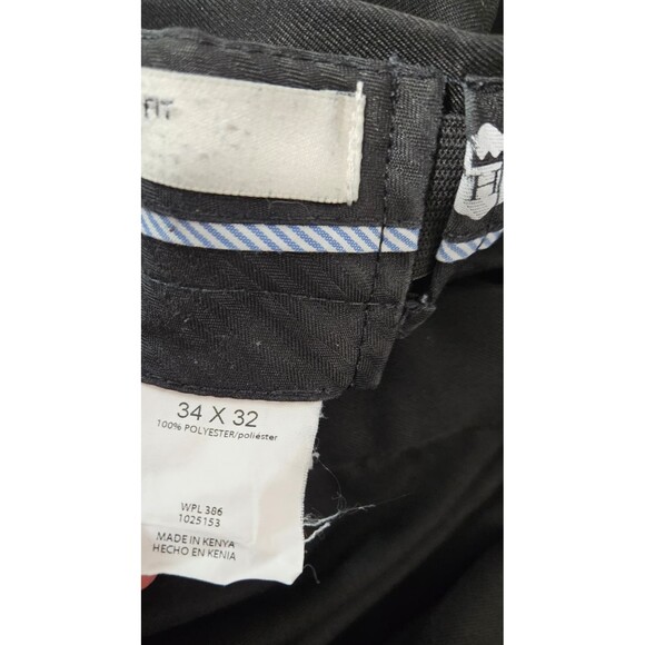 Haggar Clothing Black Elastic Waist Straight High Rise Men's Pants Size 34 X 32 - Picture 4 of 9